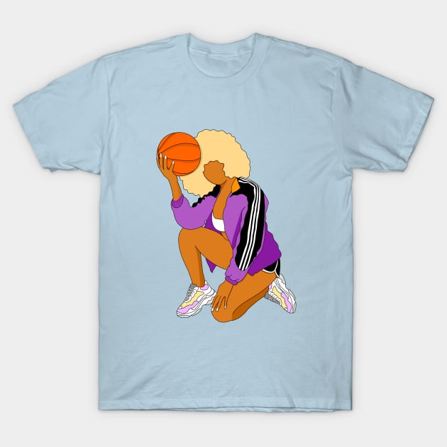 Woman basketball player T-Shirt by cariespositodesign